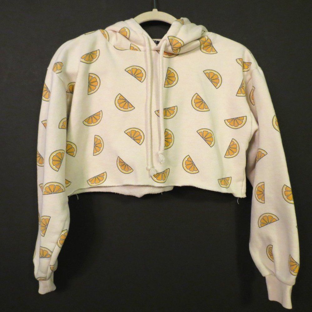 Forever 21 crop hoodie sweatshirt S Lemons Yellow